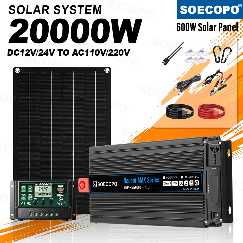 Outdoor Power Plug In - Emergency Power 20000W Solar Kit Whit
