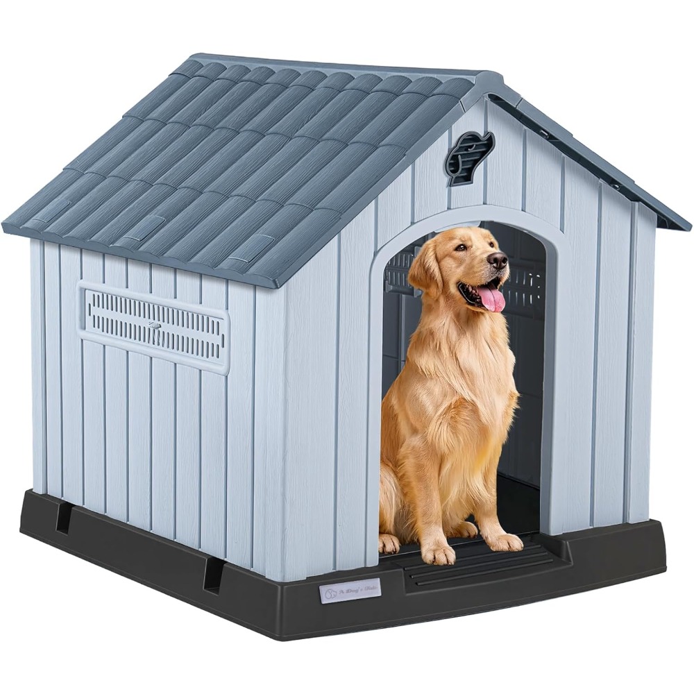 Outdoor Power Vent - LEMBERI Large Plastic Dog House for