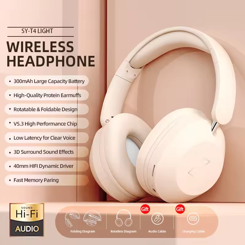 Outdoor Power Jack - SY-T4 Foldable Wireless Bluetooth Headset Over
