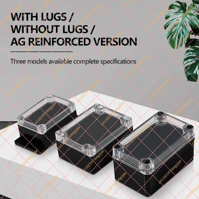 Outdoor Power Supply Box - 2pcs Transparent Waterproof Junction Box Black