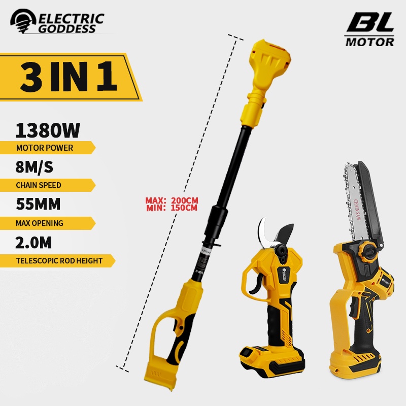 Pole Saw Cordless - Brushless 6 Inch Electric Chainsaw Telescoping