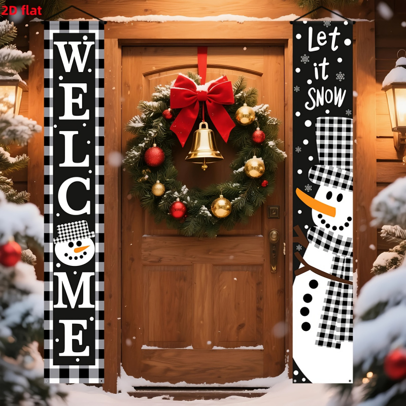 Outdoor Power Garage - 1pc2D flat, Christmas decoration banner for
