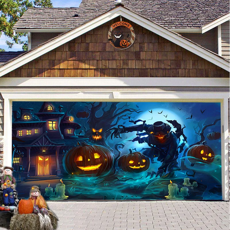 Outdoor Power Garage - Spooky Halloween Garage Door Banner Large