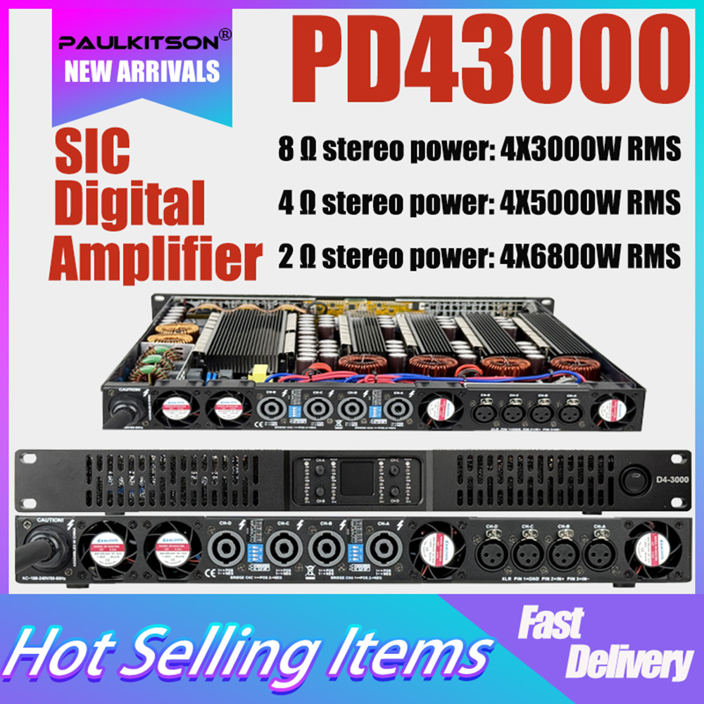 Outdoor Power Amplifier - Paulkitson PD43000 4x3000W 8Ω Professional Digital