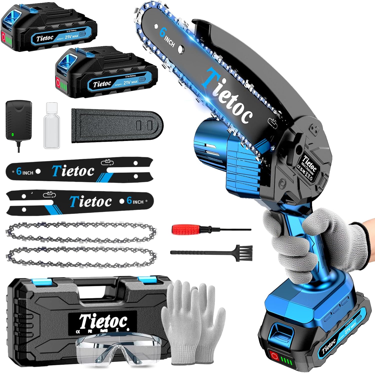 Pole Saw Cordless - Mini Chainsaw, 6 Inch Chain Saw