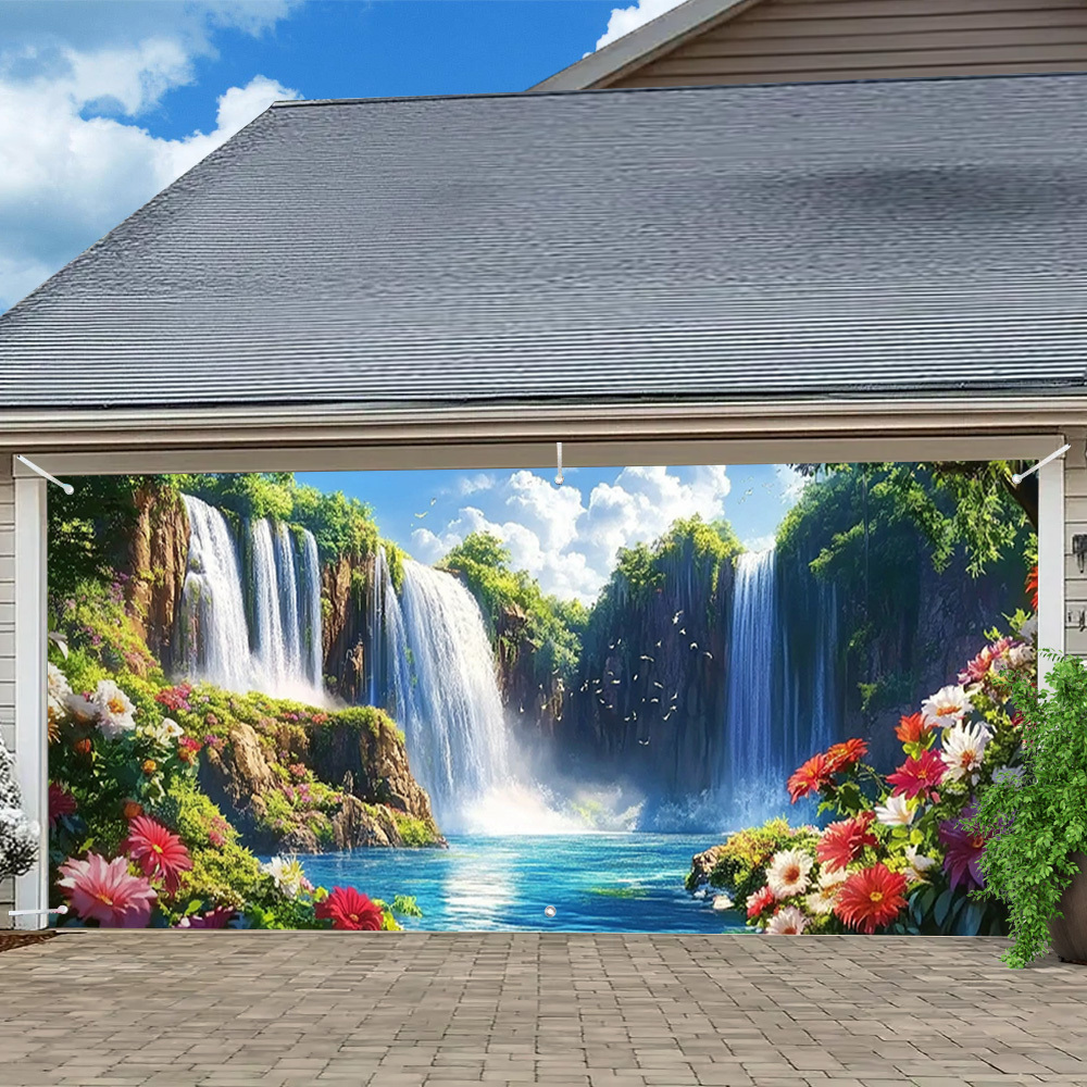Elegant Waterfall & Floral Gar - Outdoor Power Garage review and price