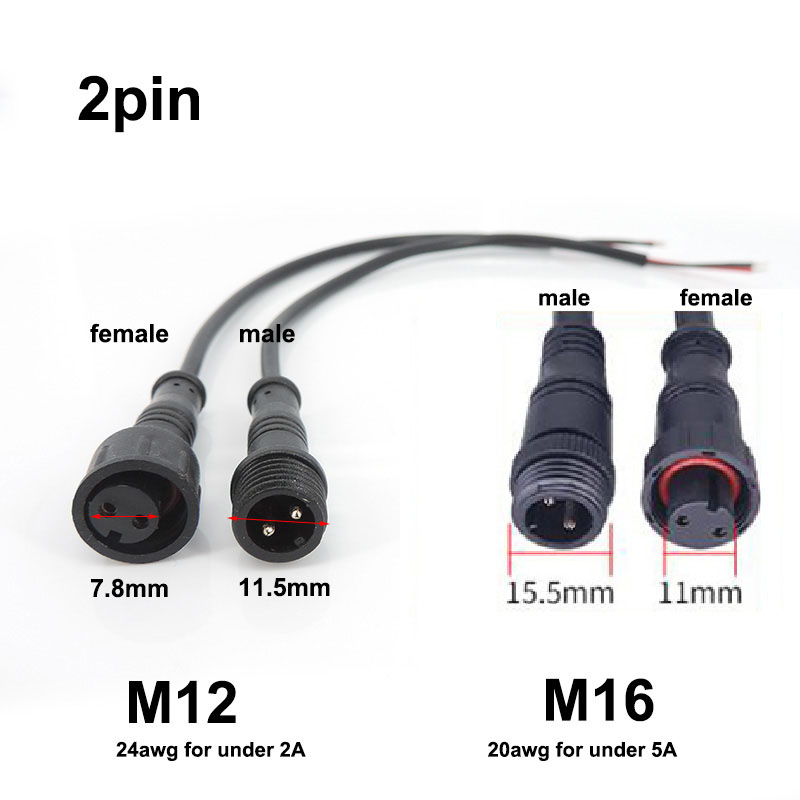 M12 M16 2 3 Pin Core Wire DC M - Outdoor Power Jack review and price