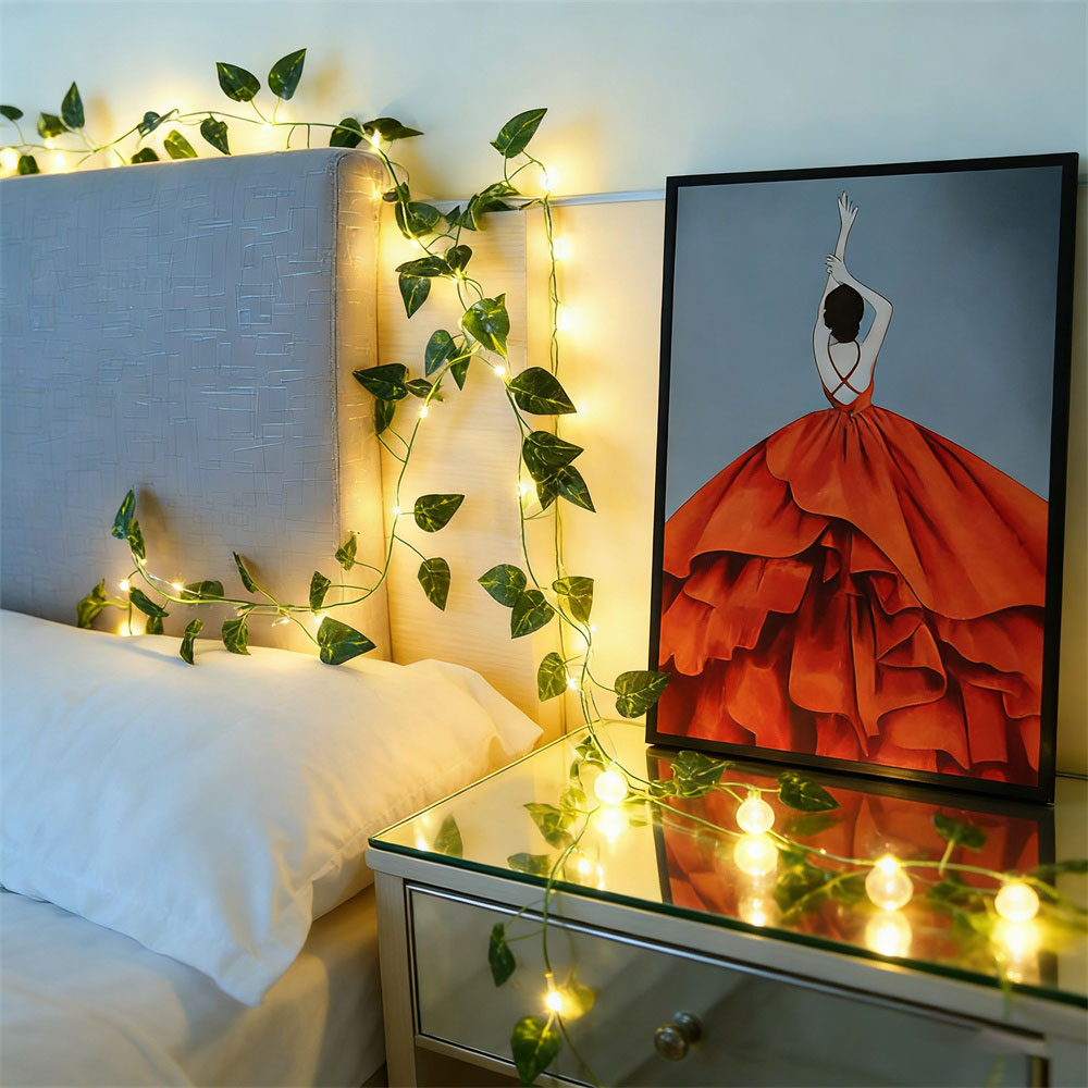 LED Green Rattan Leaf Fairy Li - Outdoor Power For Wedding review and price