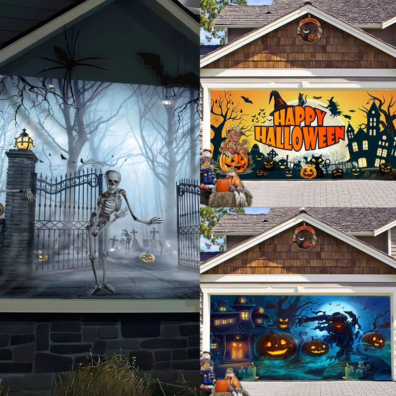 No Power Halloween Garage Door - Outdoor Power Garage review and price