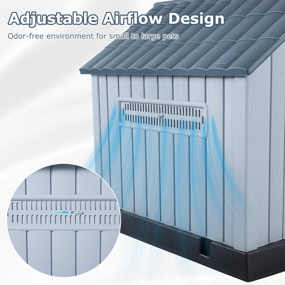 LEMBERI Large Plastic Dog Hous - Outdoor Power Vent review and price