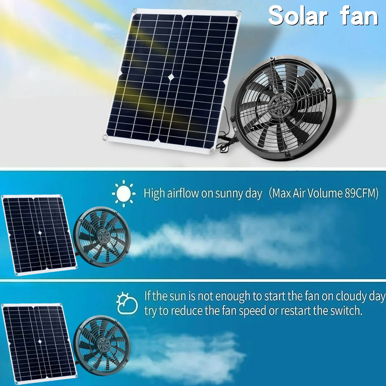 15W Solar Powered Exhaust Fan  - Outdoor Power Vent review and price