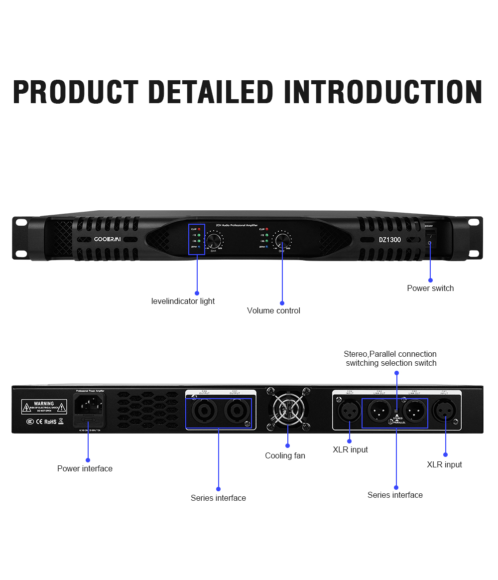 Gooermi DZ1300 1U Class D Powe - Outdoor Power Amplifier review and price