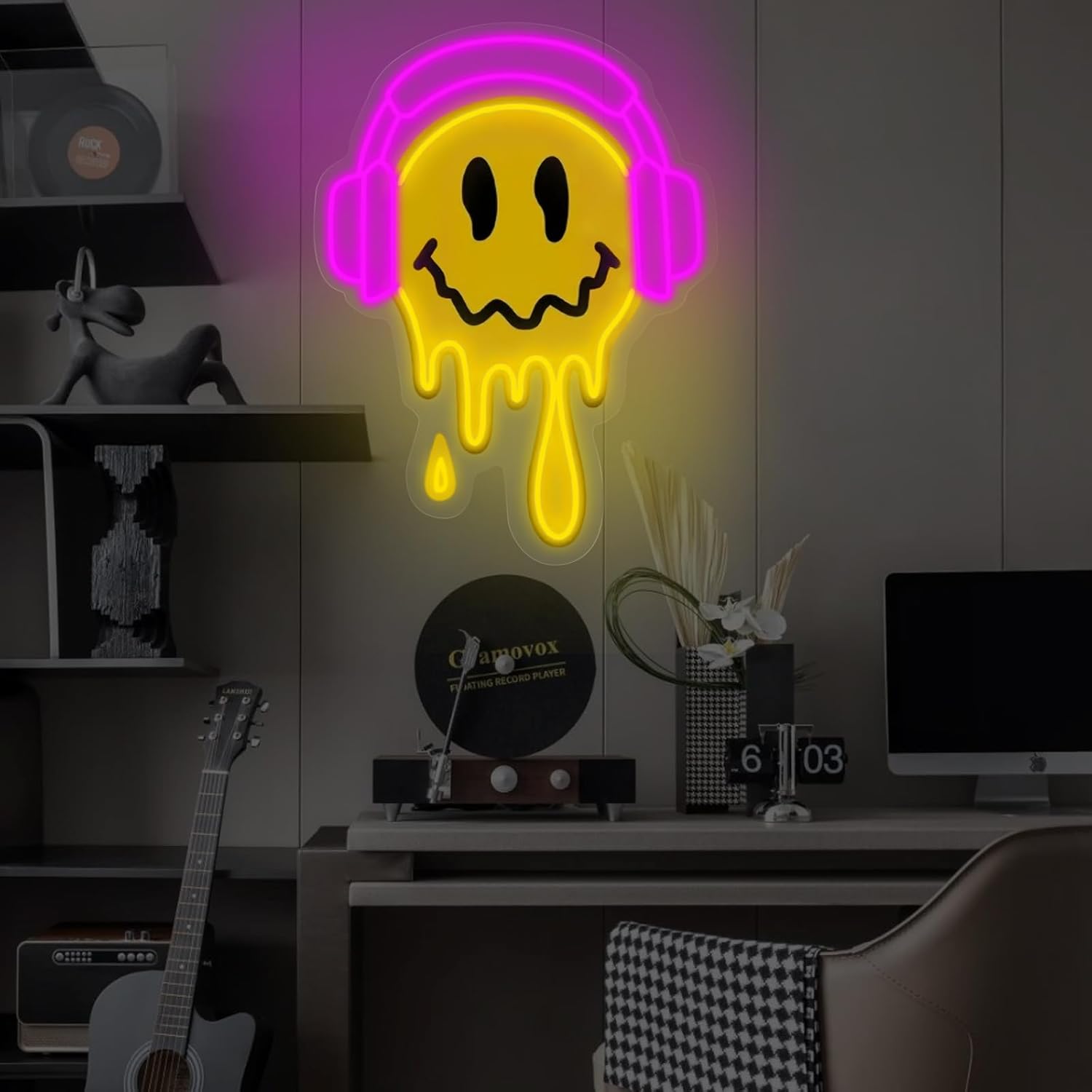 Smile Face Neon Sign Art Wall  - Outdoor Power For Wedding review and price